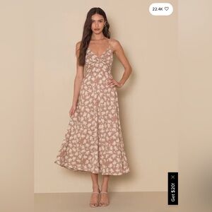Picturesque Moments Brown Floral Print Strappy Maxi Dress
